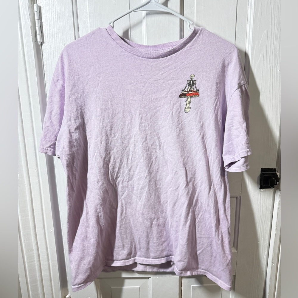Call Your Mother Unisex Graphic Tee Shirt, Hippie, Mushroom, Skeleton size large